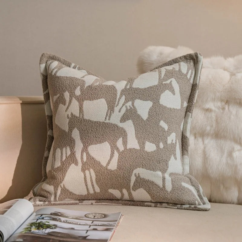 nordic geometric jacquard cushion cover, view 4 - MRSLM