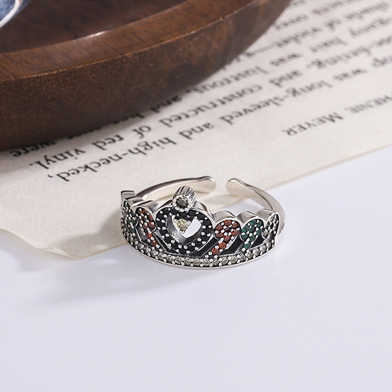 925 silver crown ring, view 4 - MRSLM