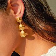 gold plated pendant earrings, view 4 - MRSLM
