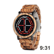 luminous wooden LED watch, view 8 - MRSLM