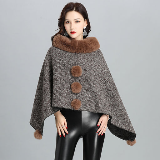 faux fur shawl jacket, view 4 - MRSLM