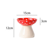 mushroom ceramic pet bowl, view 4 - MRSLM