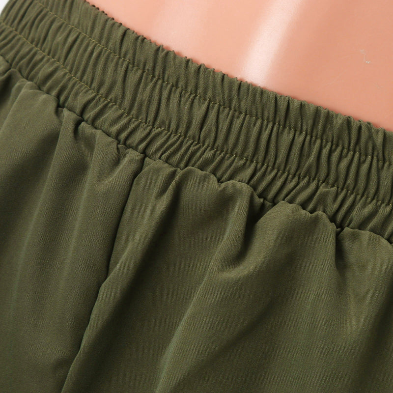 Beltless Trousers High Waist Wide Leg Straight
