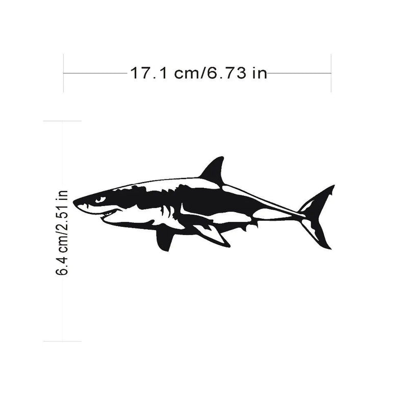 great white shark vinyl car decal, view 8 - MRSLM