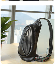 Genuine leather men's chest bag, view 5 - MRSLM