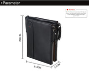 men's short RFID leather wallet, view 3 - MRSLM