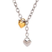 Gold plated heart pendant necklace, view 2 - MRSLM