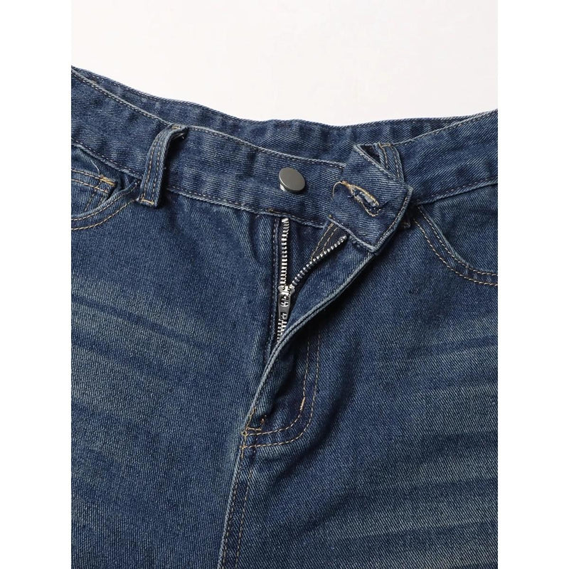 high-waist patchwork wide-leg jeans, view 5 - MRSLM