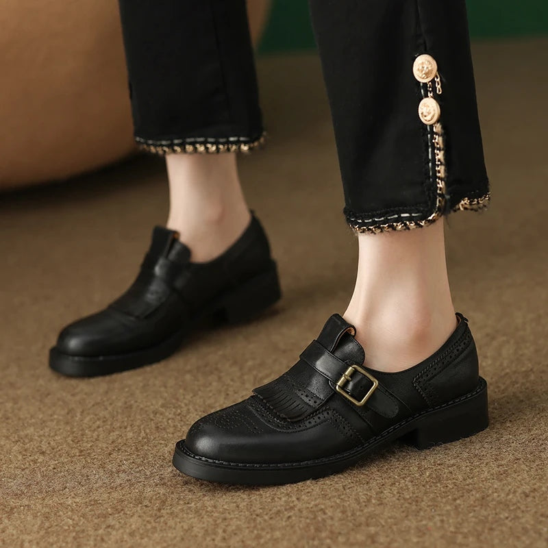 women's leather retro oxfords, view 4 - MRSLM