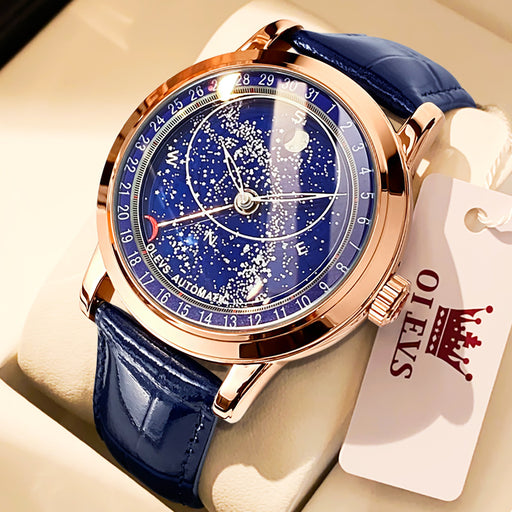 starry sky automatic leather watch - MRSLM