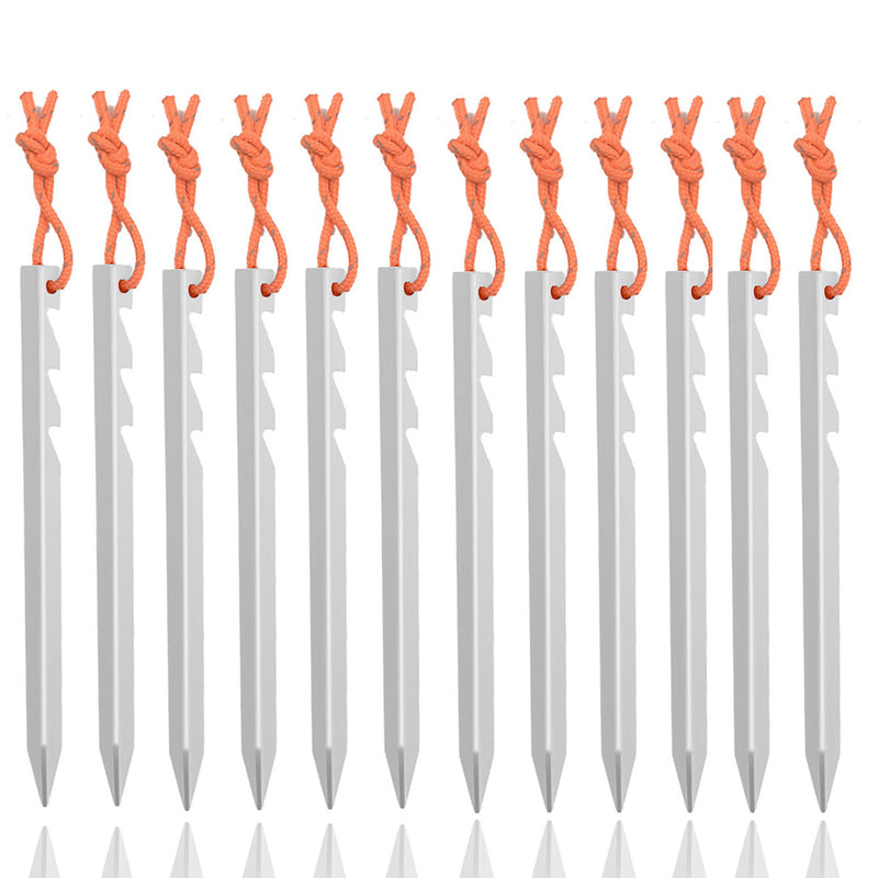 12-Pack Heavy Duty 7-Inch Aluminum Tent Stakes