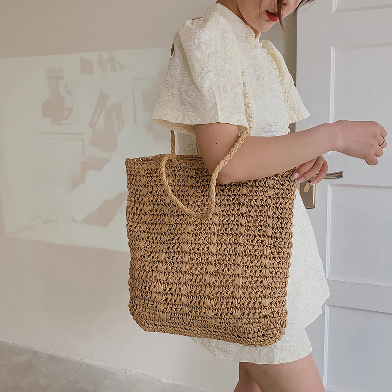 summer straw tote bag, view 7 - MRSLM