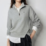 open slit zipper pullover sweatshirt - MRSLM