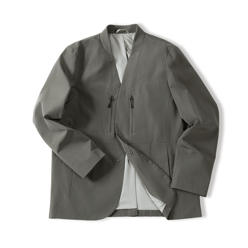 men's collarless casual suit jacket, view 6 - MRSLM