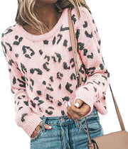 Women's leopard print mohair-blend knit sweater, view 4 - MRSLM