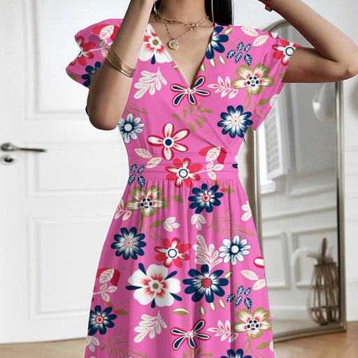elegant V-neck midi dress - MRSLM