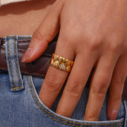 gold plated heart ring, view 3 - MRSLM
