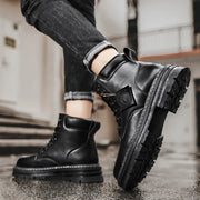 pu leather motorcycle ankle boots, view 8 - MRSLM