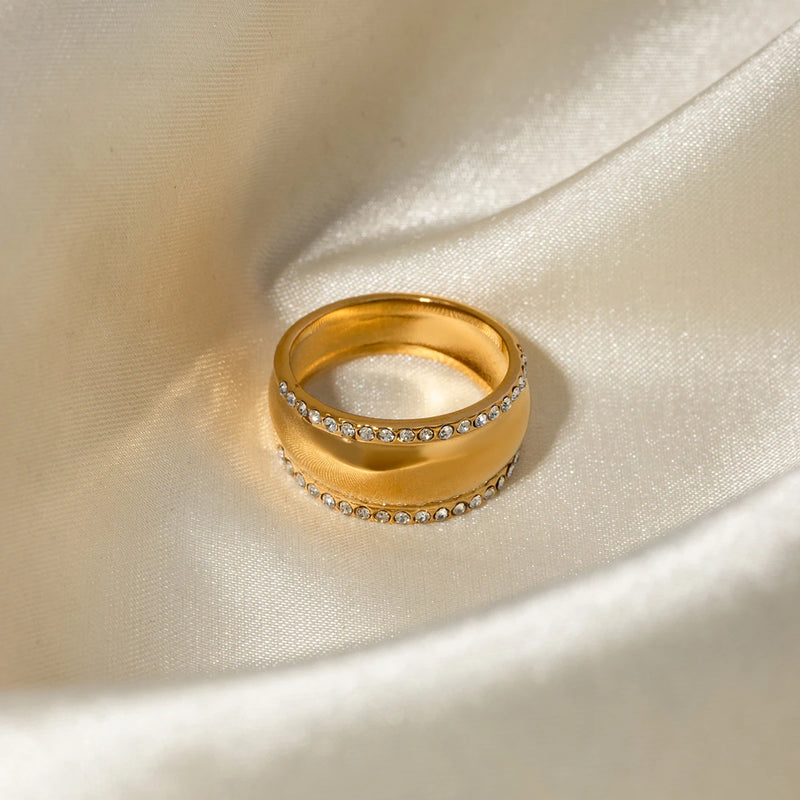 gold plated rhinestone ring, view 5 - MRSLM