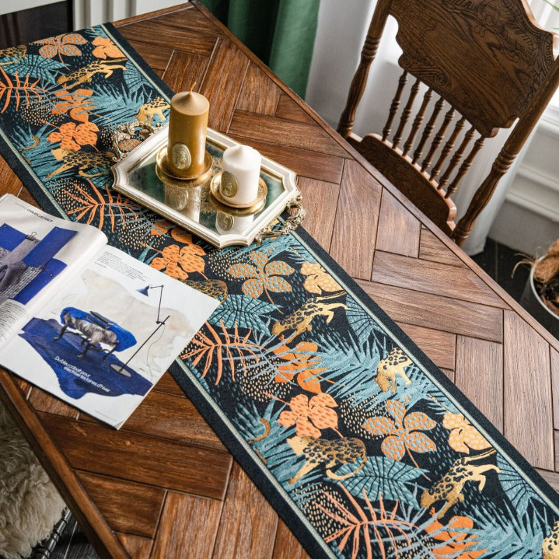 tropical print table runner, view 5 - MRSLM