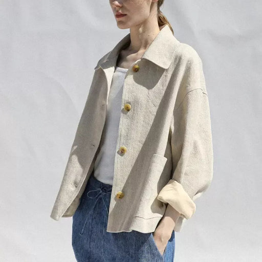 cotton-linen casual blazer, view 2 - MRSLM