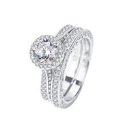 1 karat moissanite ring set, view 9 - MRSLM