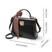 leather crossbody bag with scarf, view 9 - MRSLM