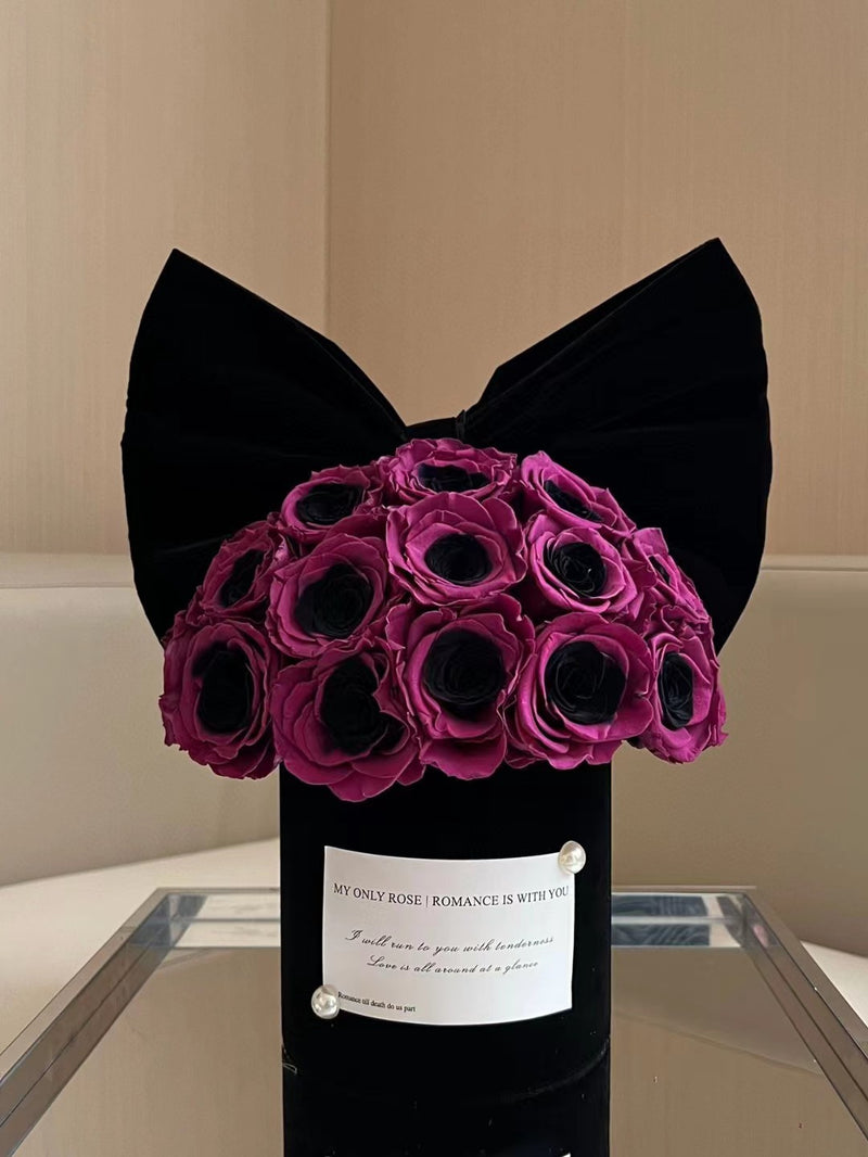 black plum preserved flower pot gift, view 3 - MRSLM