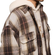 retro faux suede workwear shirt coat, view 4 - MRSLM