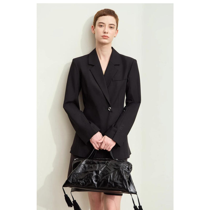 notched embroidery blazer, view 6 - MRSLM