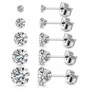 zirconia crystal stud earrings, view 3 - MRSLM