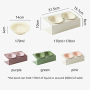 elevated double ceramic pet bowl with iron stand, view 8 - MRSLM
