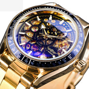 men's steel band skeleton mechanical watch, view 6 - MRSLM