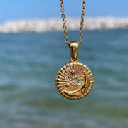 star disc pendant necklace, view 3 - MRSLM