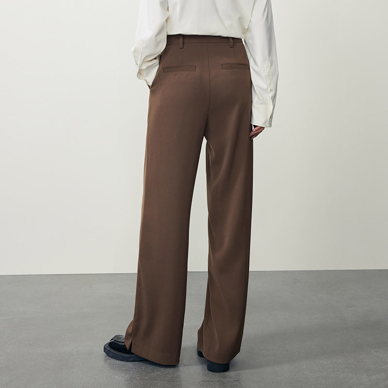 high-waisted drape trousers with side slits, view 8 - MRSLM