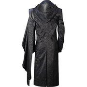 black stand collar punk gothic cape coat, view 6 - MRSLM