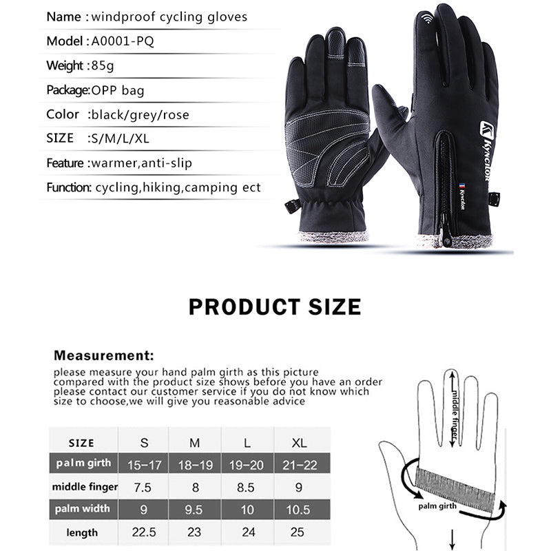 Fleece touchscreen winter gloves with zipper, view 5 - MRSLM
