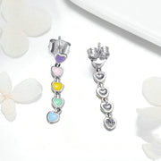 rainbow heart ring and earring set, view 4 - MRSLM