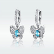 blue crystal bow stud earrings - MRSLM