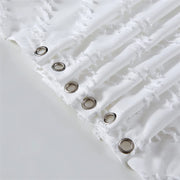 modern farmhouse waterproof white shower curtain, view 6 - MRSLM