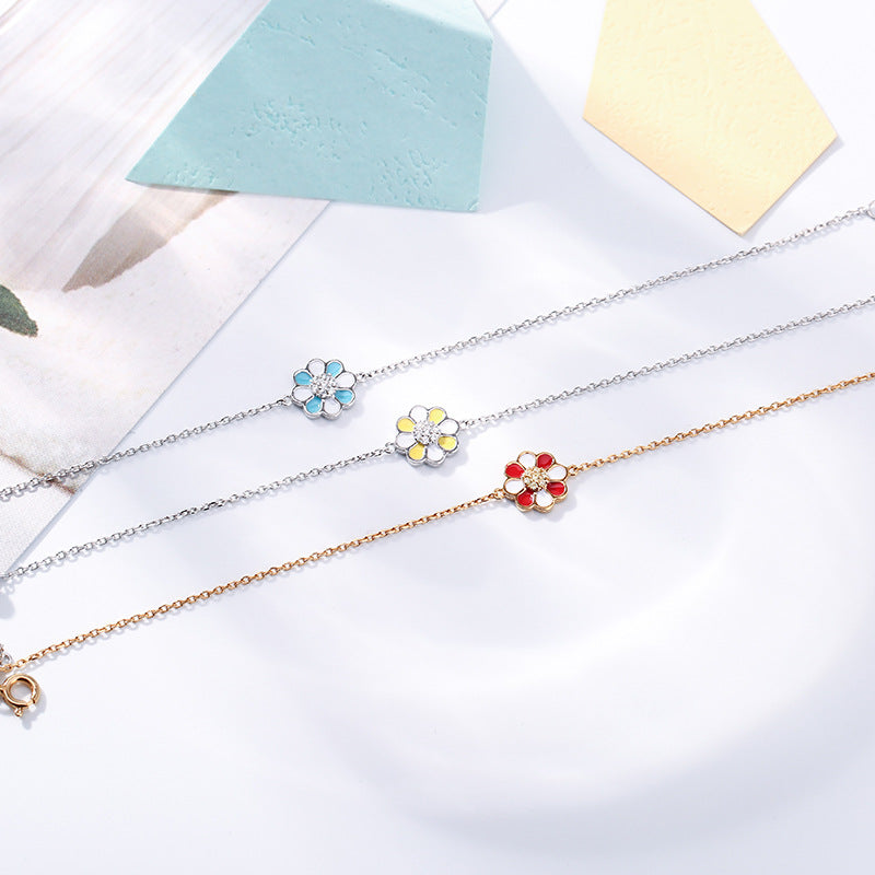 sun flower 925 silver bracelet, view 4 - MRSLM