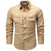 men's workwear long sleeve shirt, view 3 - MRSLM