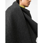 spliced belt coat with scarf collar, view 7 - MRSLM
