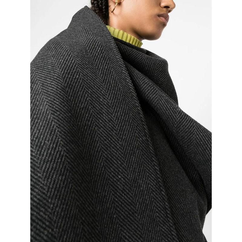 spliced belt coat with scarf collar, view 7 - MRSLM