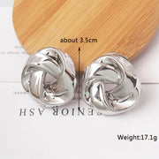 Gold spiral drop earrings, view 2 - MRSLM