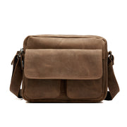 Men's leather shoulder messenger bag, view 4 - MRSLM