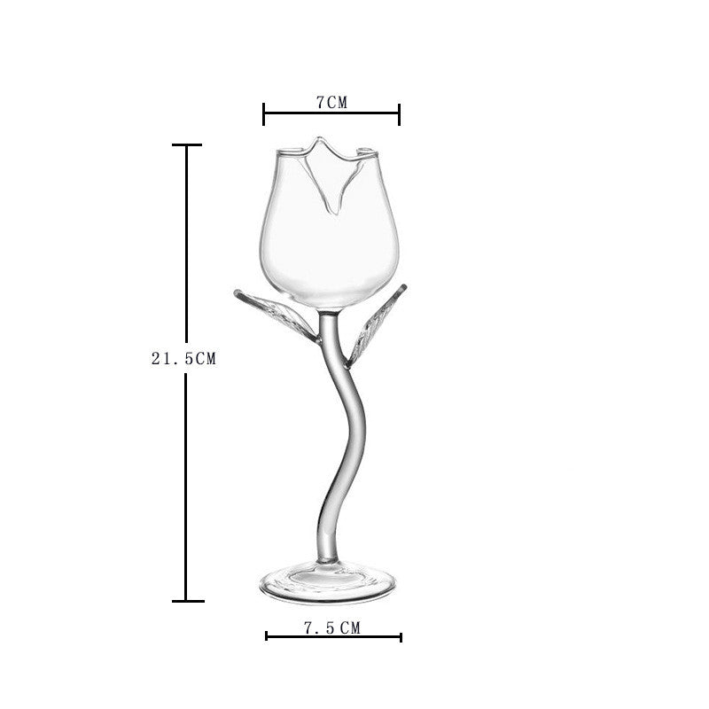 rose shaped red wine glass, view 2 - MRSLM