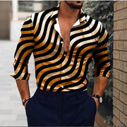 men's 3D flower print shirt, view 3 - MRSLM