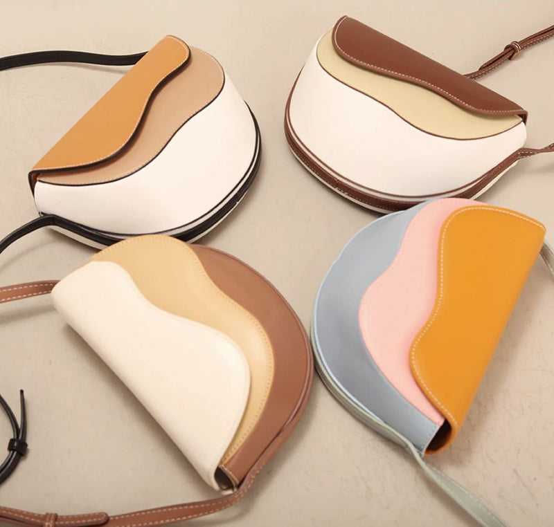 Contrast color crossbody saddle bag, view 8 - MRSLM
