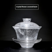 crystal floating flower glass tea set, view 3 - MRSLM